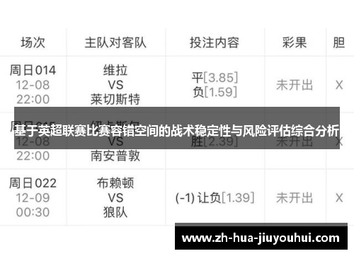 基于英超联赛比赛容错空间的战术稳定性与风险评估综合分析